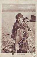 USA Alaska postcard Eskimo brother and sister p33539  