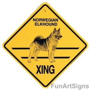  Norwegian Elkhound Crossing Xing Sign