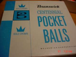 Vintage BRUNSWICK Gold Crown Centennial Pocket Balls Billiard Pool SET 