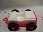 Vintage Fisher Price Little People Older Red and White Car w/C hook 