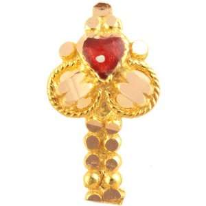  Meenakari Nath with Charm   18 K Gold: Everything Else