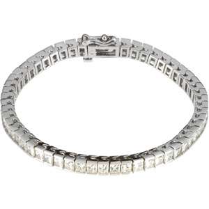 Created Moissanite Line Bracelet 66513 14KW Gold  