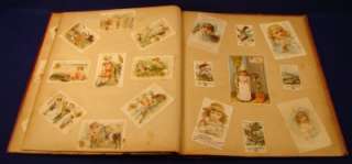 Early VICTORIAN TRADE CARD ALBUM & Scrapbook 150 pieces No Reserve 