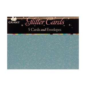 Grant Studios Glitter Cards & Envelopes 5.75X4 5/Pkg Blue; 6 Items 