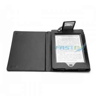 BLACK PU LEATHER CASE COVER FOR  KINDLE TOUCH WIFI/3G WITH BUILT 