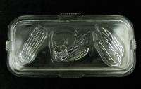 Vintage Clear Glass Fruit Vegetable Refrigerator Dish Lid Only 8x4 