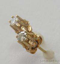 14K YELLOW GOLD BUTTERCUP DIAMOND STUD EARRINGS  