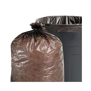  Total Recycled Content Trash Bags, 33 gal, 1.5mil, 33 x 40, Brown 