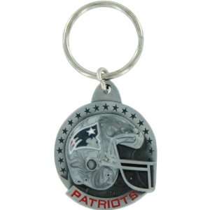  New England Patriots Pewter Helmet Round Keychain Sports 