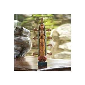  NOVICA Pinewood sculpture, Our Lady of Guadalupe