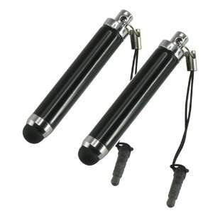  2pc Mini Black Stretchable Stylus for iPad, all iPhone, 4S 