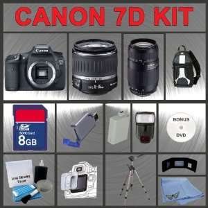  Canon EOS 7D Digital SLR Camera Body with Canon EF S 18 