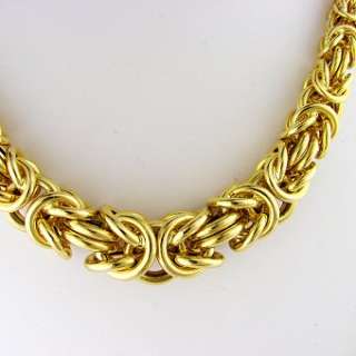14k Gold Ladies Italian Byzantine Graduated Necklace  