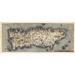 Antique Map of Crete (1570) by Abraham Ortelius (Archival 