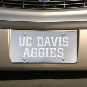  UC Davis Aggies Silver Mirrored Team Logo License Plate 