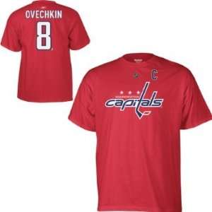   Capitals Alexander Ovechkin Captain Red T Shirt: Sports & Outdoors