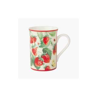  Fresh Strawberries Bone China Mug: Kitchen & Dining