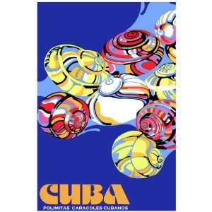 11x 14 Poster. Cuba Polimitas Caracoles Cubanos, Colorful Poster 