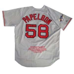  Autographed Jonathan Papelbon Grey Boston Red Sox Jersey 