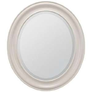  Willoughby Distressed White 30 High Oval Wall Mirror 