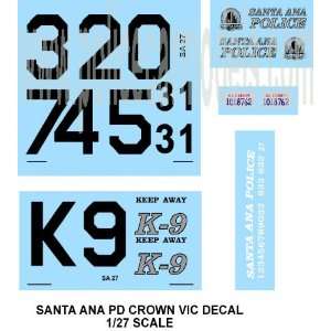  CBA 1/27 Santa Ana, CA Police Car Decals