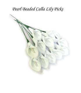 Pearl beaded Calla Lily Picks