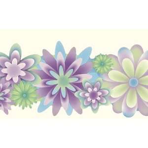  Purple And Blue Wild Flower Wallpaper Border: Baby