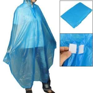   Blue Plastic Water Resistance Rain Poncho Raincoat: Sports & Outdoors