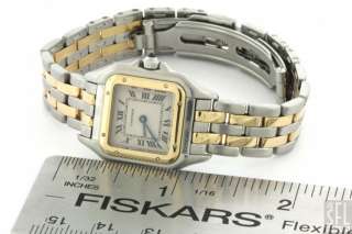   18K YELLOW GOLD STAINLESS STEEL TWO STRIPE PANTHER LADIES WATCH  
