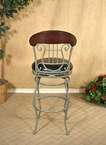 Heavy Iron Faux Leather Swivel Bar Stool Chair C7651  