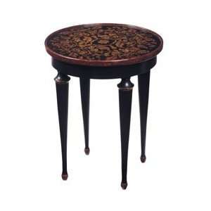  Maderia Round 2 Tone Hand Painted Leg Accent Table  