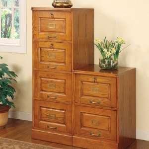  Paulina Four Drawer File Cabinet in Oak: Office Products