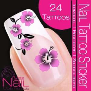  Nail Art Tattoo Sticker Hibiscus / Flower / Blossom   rose 