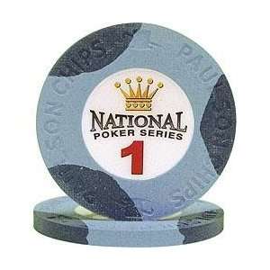  National Poker Series Paulson® Chip $1 Blue: Sports 