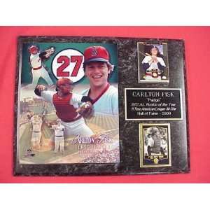  Red Sox Carlton Fisk 2 Card Collector Plaque: Sports 