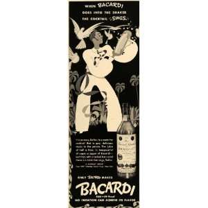  1937 Ad Bacardi Rum Cocktail Dove Singer Alcohol Cuba 