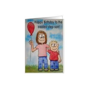  Happy Birthday Step Mom Stepmom Cute Whimsical Card Card 