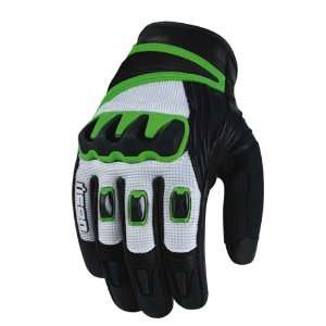  Icon Compound Short Mesh Motorcycle Gloves Green XL 