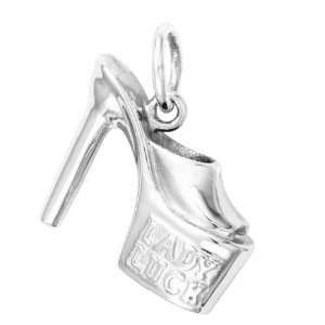  Sterling Silver SHOE LADY LUCK Charm: Jewelry