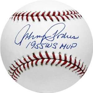 Johnny Podres Autographed Baseball with 55 WS MVP Inscription:  