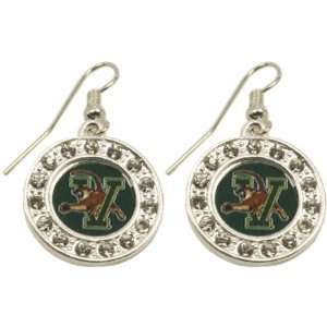  Vermont Catamounts Ladies Round Crystal Earrings Sports 
