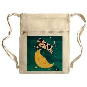  Messenger Bag Sack Pack Khaki Cow Jumped Over the Moon 