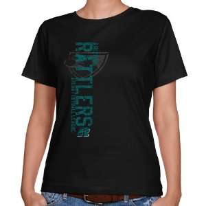 Arizona Rattlers Ladies Black Vertical Destroyed Classic Fit T shirt