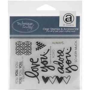  Hearts Clear Stamp Set (Technique Tuesday): Arts, Crafts 