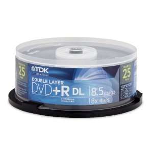  TDK DVD+R 8x Dual Layer 8.5GB 25 Discs Electronics