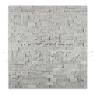 Carrara White Marble Split Faced Mosaic Tile  