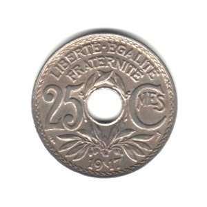  1917 France 25 Centimes Coin KM#867a: Everything Else