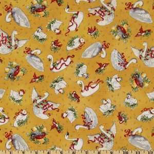  44 Wide 12 Days of Christmas Geese and Swans Yellow 