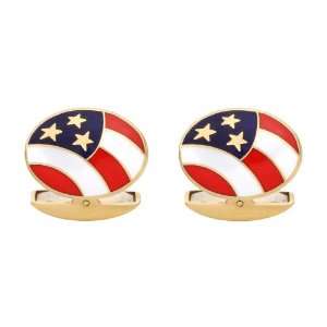  Deakin & Francis 18k Gold American Flag Cufflinks: Jewelry