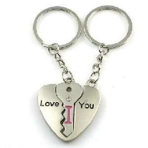  Cute Couple Key Chain Ring Love Keychain (Heart 